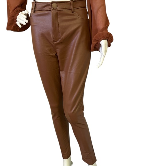 Lock It Faux Leather Pants - Cognac - Picture 6 of 7